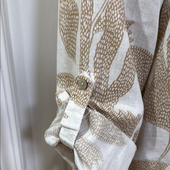 CHICO’S LINEN ETCHED LEAF TUNIC - Picture 3 of 8